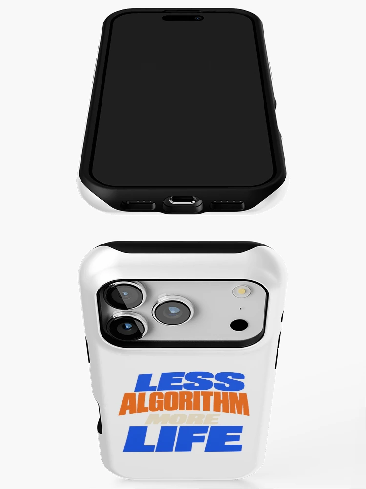 Thumbnail 3 of 4, iPhone Case, Less Algorithm More Life Typography designed and sold by Flamocha.