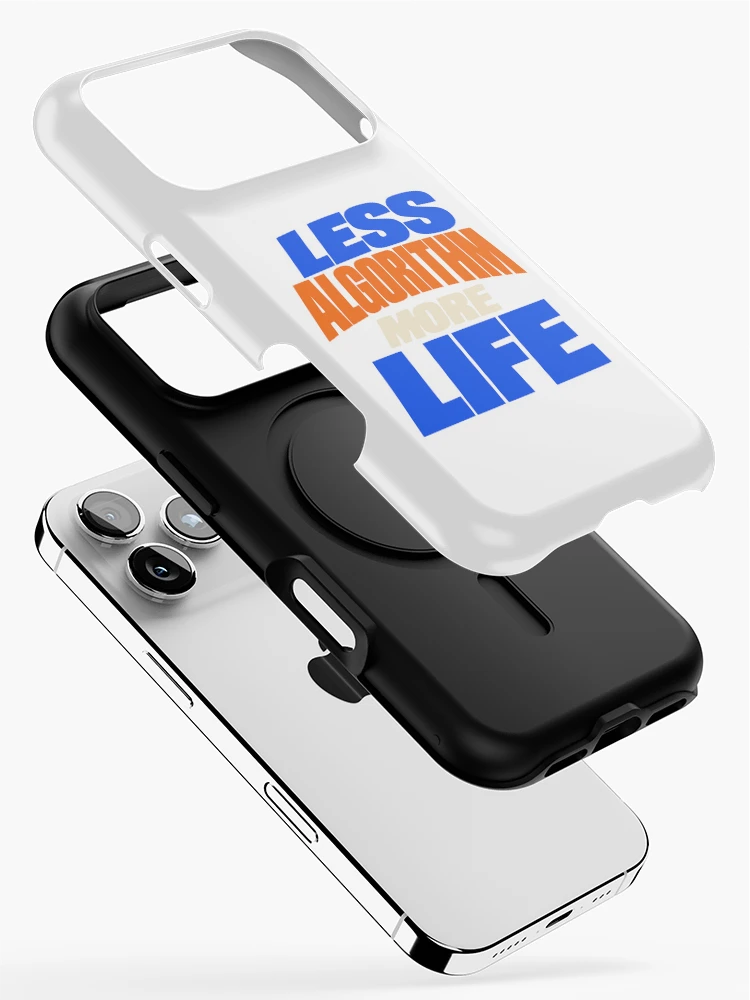 Thumbnail 2 of 4, iPhone Case, Less Algorithm More Life Typography designed and sold by Flamocha.