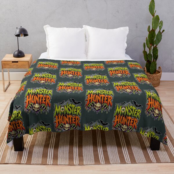 Item preview, Monster Hunter Halloween | Creepy Green and Orange Horror Typography designed and sold by TheStephanieRome.