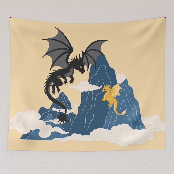 Item preview, Flying Dragons Over Mountains designed and sold by Anxious Mind Co..