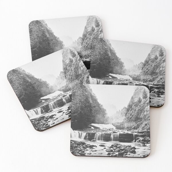 Item preview, Gier River and waterfall, Saint-Étienne Auvergne-Rhône-Alps region, France, 1854 black and white photograph by Édouard Baldus designed and sold by Astrid Arkhangelsky.