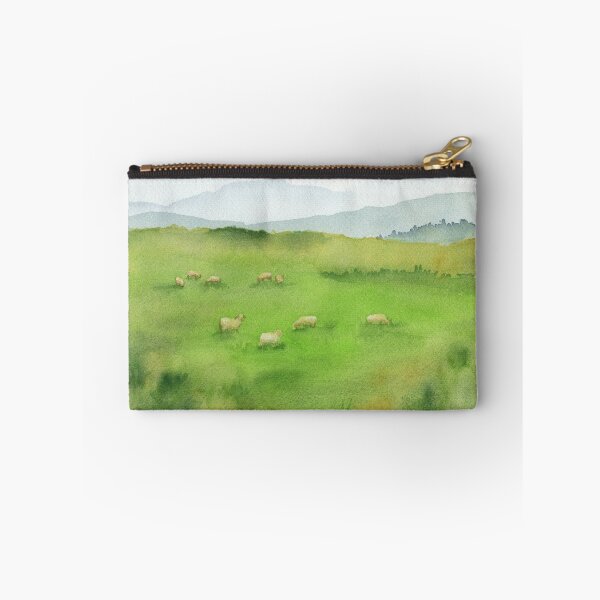 Item preview, Sheep are grazing in a green meadow. designed and sold by KarenKaspar.