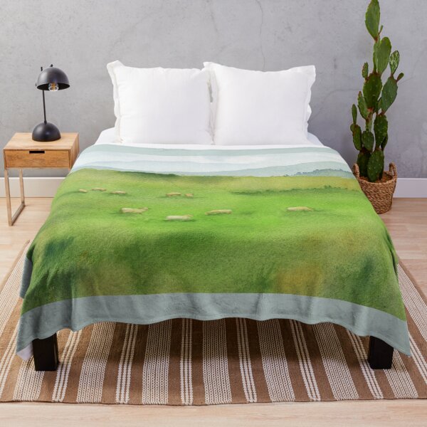 Item preview, Sheep are grazing in a green meadow. designed and sold by KarenKaspar.