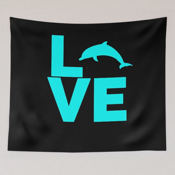 Item preview, I Love Dolphins Turquoise Dolphin designed and sold by LarkDesigns.