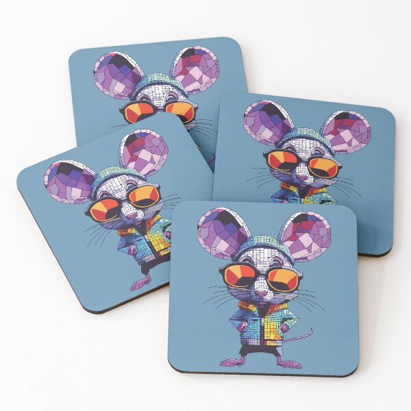 Item preview, Cool Mosaic Mouse with Sunglasses. Colorful Geometric Rodent Art. designed and sold by designmari.