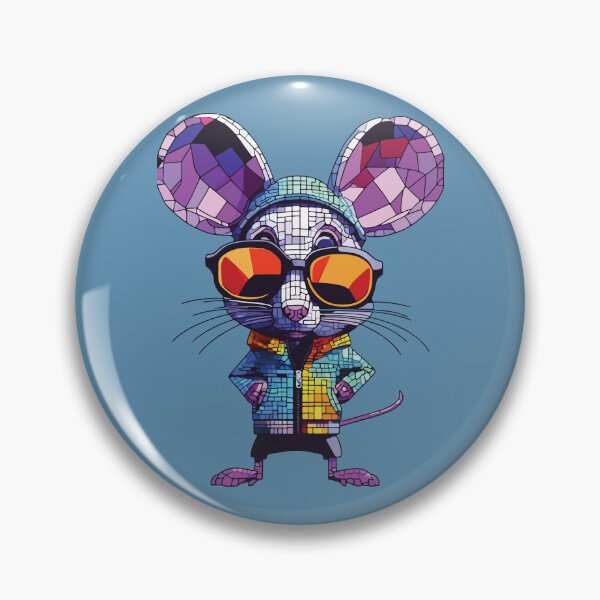 Item preview, Cool Mosaic Mouse with Sunglasses. Colorful Geometric Rodent Art. designed and sold by designmari.