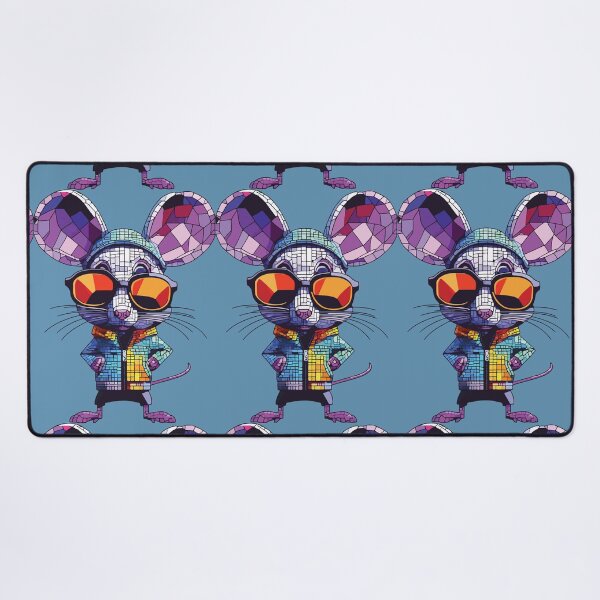 Item preview, Cool Mosaic Mouse with Sunglasses. Colorful Geometric Rodent Art. designed and sold by designmari.