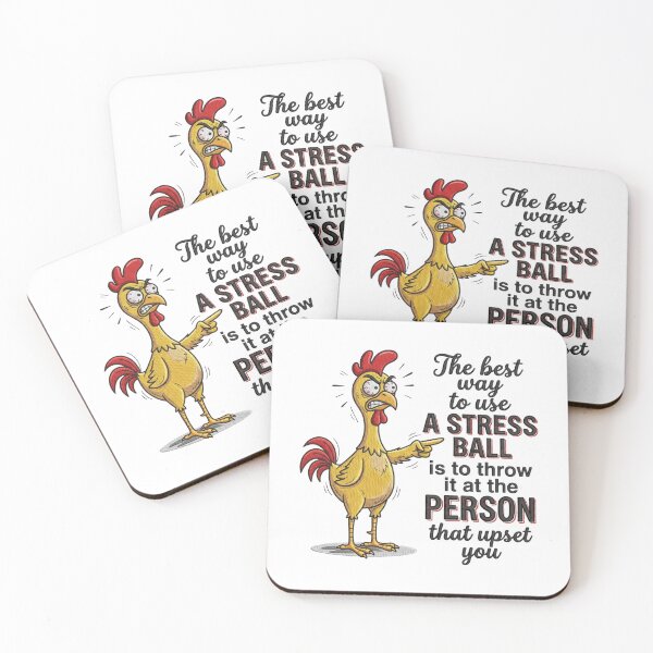 Item preview, Funny Stress Ball Angry Chicken Sarcastic Office Humor Work Frustration Quote    designed and sold by raedattia.