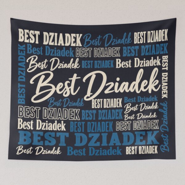 Item preview, Best Dziadek – Cream and Blue Polish Grandpa Typography Collage designed and sold by besensible.
