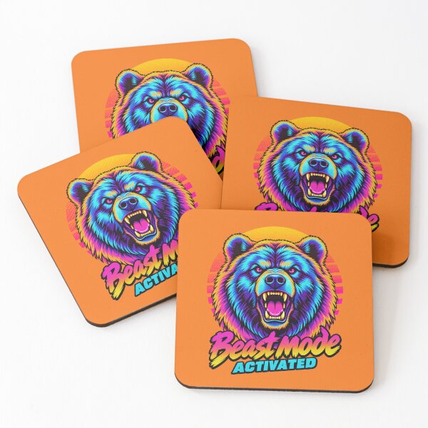 Item preview, Grizzly Beast Mode - Neon Cyberpunk Horror designed and sold by PixelsPaws.