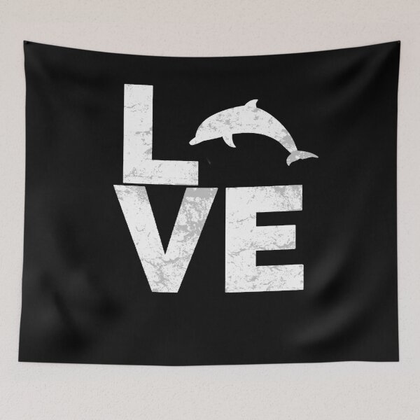 Item preview, I Love Dolphins Distressed Effect designed and sold by LarkDesigns.