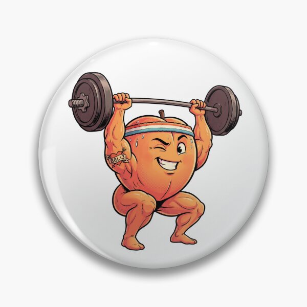 Item preview, Funny Buff Peach Lifting Weights BBL Heart Gym Cartoon designed and sold by nvrprooo.
