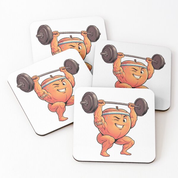 Item preview, Funny Buff Peach Lifting Weights BBL Heart Gym Cartoon designed and sold by nvrprooo.