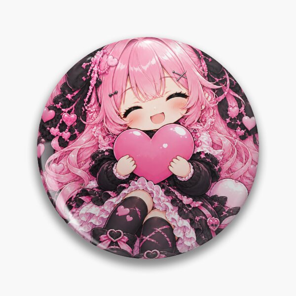 Item preview, Little Happiness – Cute Pink Gothic Kawaii Anime Girl designed and sold by Kubbykat.