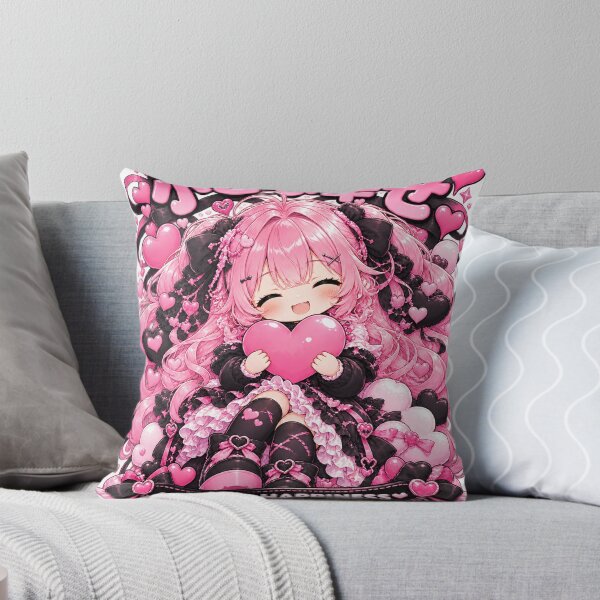 Item preview, Little Happiness – Cute Pink Gothic Kawaii Anime Girl designed and sold by Kubbykat.