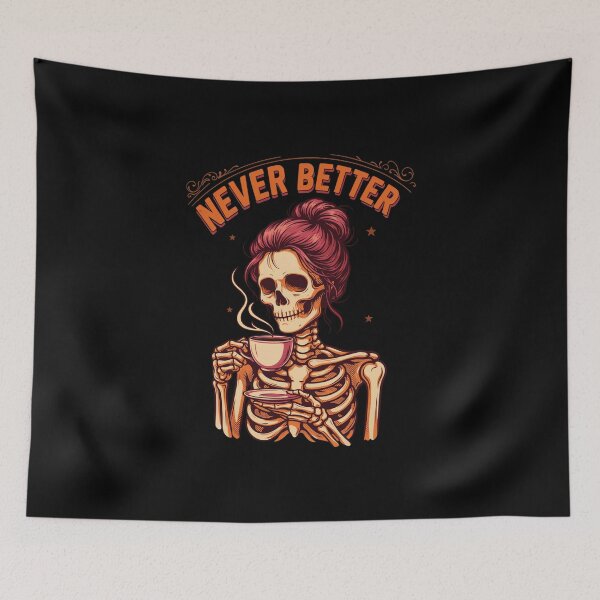 Item preview, Never Better Messy Bun Skeleton Halloween designed and sold by Naitsebas.