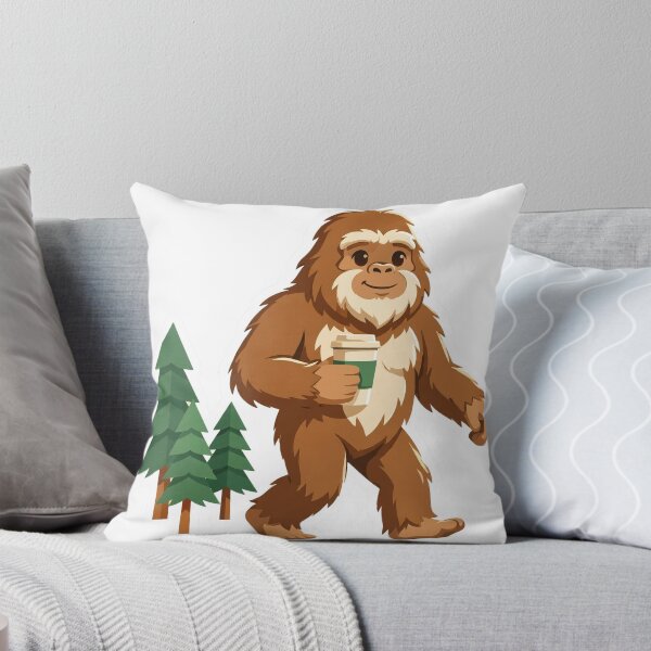 Item preview, Sasquatch With Coffee — Funny Bigfoot Pacific Northwest Sticker designed and sold by andyclemans.
