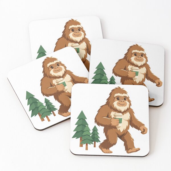 Item preview, Sasquatch With Coffee — Funny Bigfoot Pacific Northwest Sticker designed and sold by andyclemans.