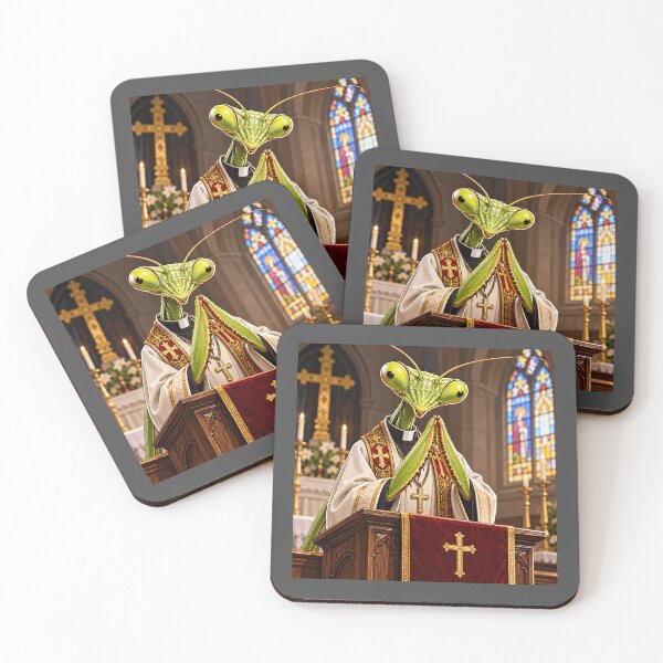 Item preview, Praying Mantis Priest – Funny Religious Animal Pun designed and sold by Hornace88studio.
