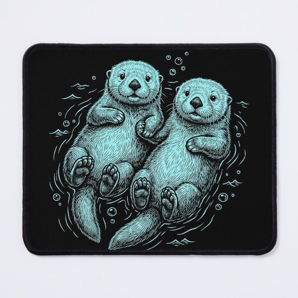 Item preview, Cute Otters Holding Hands - Significant Otters designed and sold by shellle in the ocean.