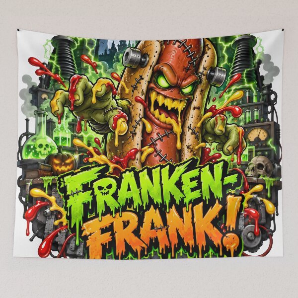 Item preview, Franken Frank – Funny Halloween Zombie Hot Dog Monster Food Lover designed and sold by Snackwear Apparel.