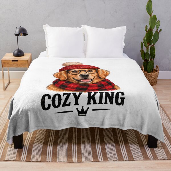 Item preview, Cozy King Golden Retriever Christmas Couple Matching T-Shirt designed and sold by gushtera.
