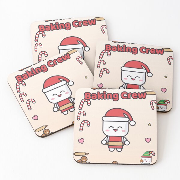 Item preview, Christmas Baking Crew - Cute Marshmallow Pip and Gingerbread Man Cookies designed and sold by BiMood.