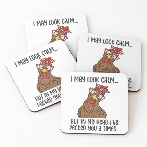 Item preview, Funny Crazy Chicken Lady Glasses Bandana Pecked You Sarcastic Farmer Humor Quote    designed and sold by raedattia.