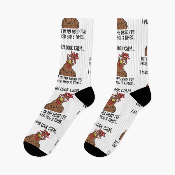 Item preview, Funny Crazy Chicken Lady Glasses Bandana Pecked You Sarcastic Farmer Humor Quote    designed and sold by raedattia.