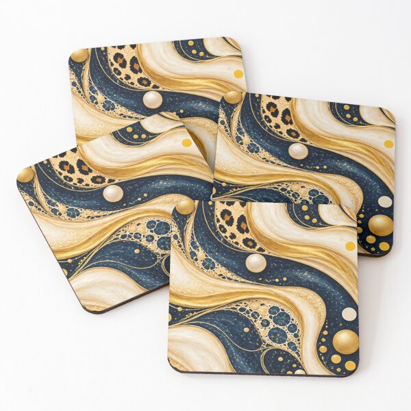 Item preview, Royal Leopard Luxe – Navy, Ivory & Golden Marble designed and sold by annenambiro.