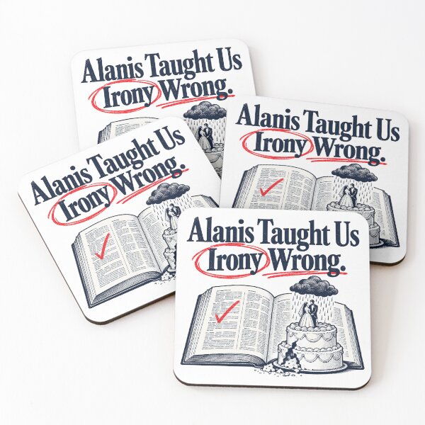 Item preview, Alanis Taught Us Irony Wrong Tee designed and sold by CerealBoxInk.