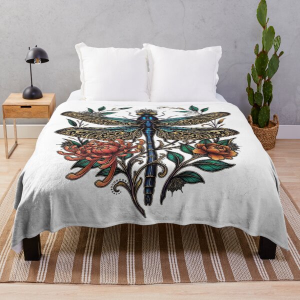Item preview, Neo-Traditional Floral Dragonfly designed and sold by Etch-art.