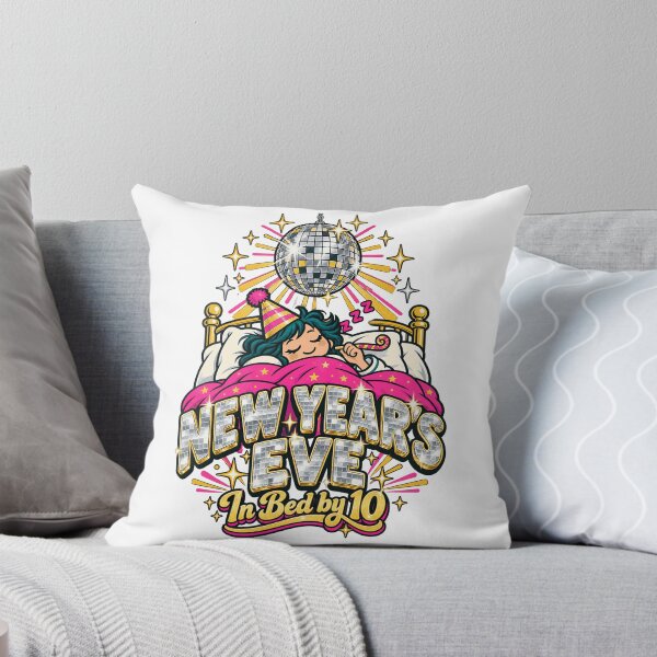 Item preview, New Year's Eve In Bed By 10 Disco Ball Sleepy Party Hat Introvert Homebody Humor designed and sold by North Shore Prints.