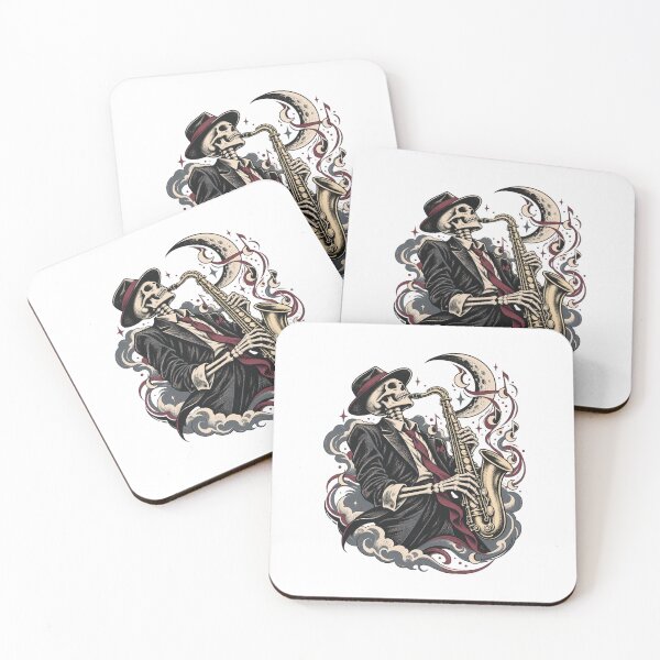 Item preview, Skeleton Saxophonist Playing Jazz Under the Moon designed and sold by Greemo03.