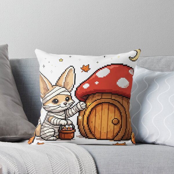 Item preview, Fennec Fox Mummy Trick or Treat Pixel Art — Mushroom Cottage Halloween designed and sold by Ebodega.