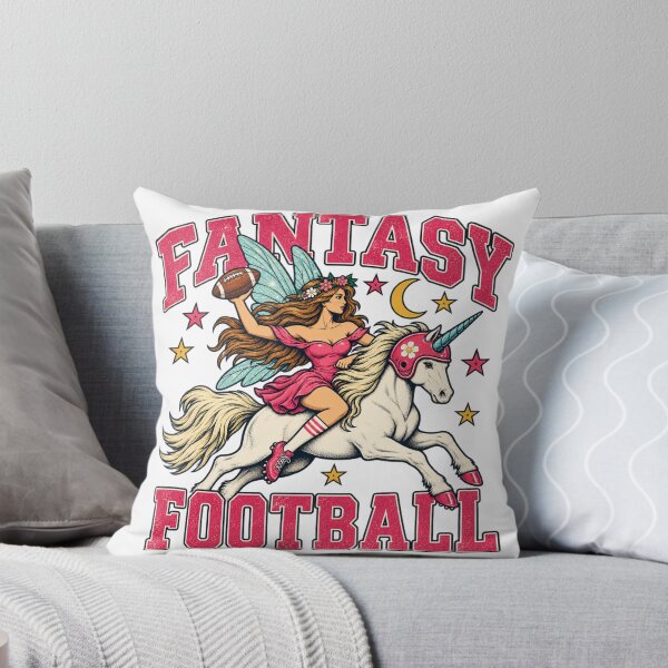 Item preview, Fantasy Football Fairy on Unicorn – Pink Retro Varsity Fantasy Football League Design designed and sold by BakersTees.