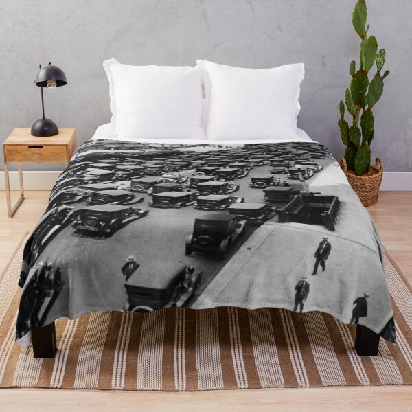 Item preview, The Magnificent Mile, Traffic jam in downtown Chicago, Michigan Avenue, 1927 Illinois vintage black and white photograph designed and sold by Astrid Arkhangelsky.