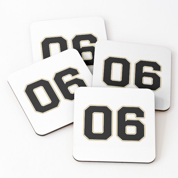 Item preview, 06 | Jersey Number 06 | Shirt Number 06 (Black / Gold) designed and sold by STUDIO-72.