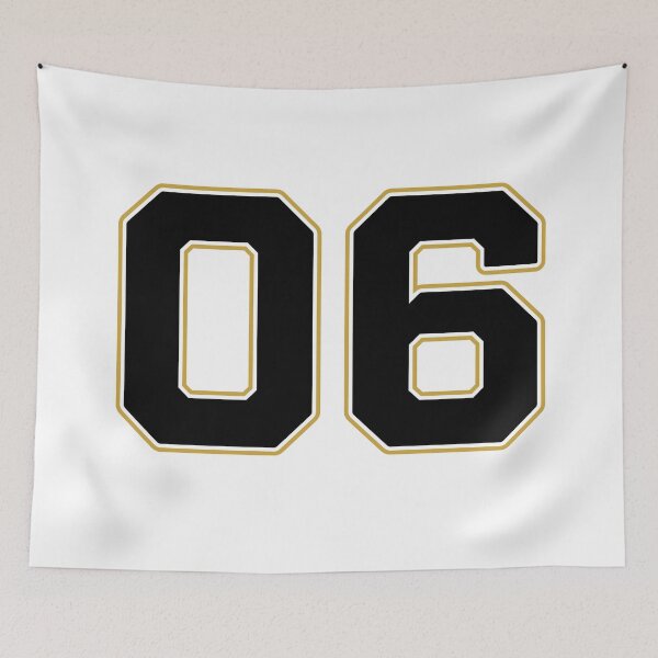 Item preview, 06 | Jersey Number 06 | Shirt Number 06 (Black / Gold) designed and sold by STUDIO-72.