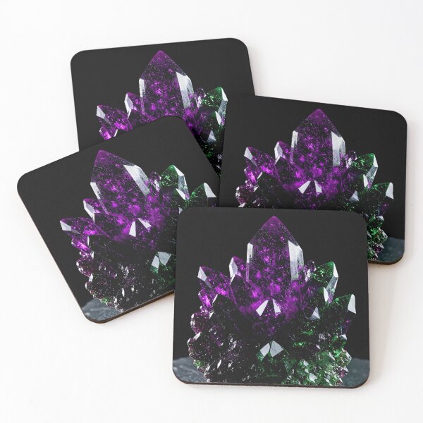 Item preview, Ethereal Amethyst and Emerald Crystal Cluster - Witchcore Art designed and sold by Vhelir-Art.