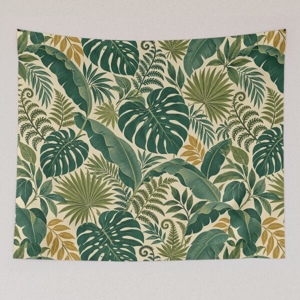 Item preview, Tropical Leaf Rhythm – Retro Monstera, Palm and Fern Pattern designed and sold by Paper-Pickle.
