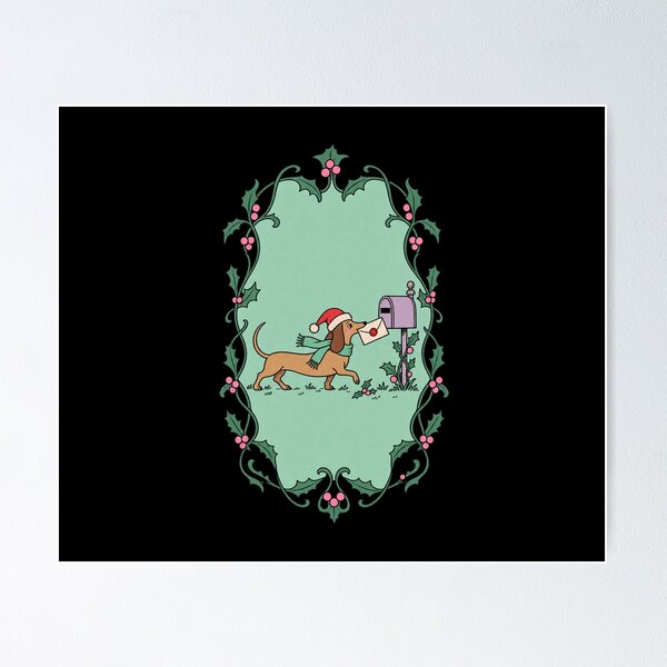 Item preview, Christmas Dachshund Letter Delivery designed and sold by AMICO77.