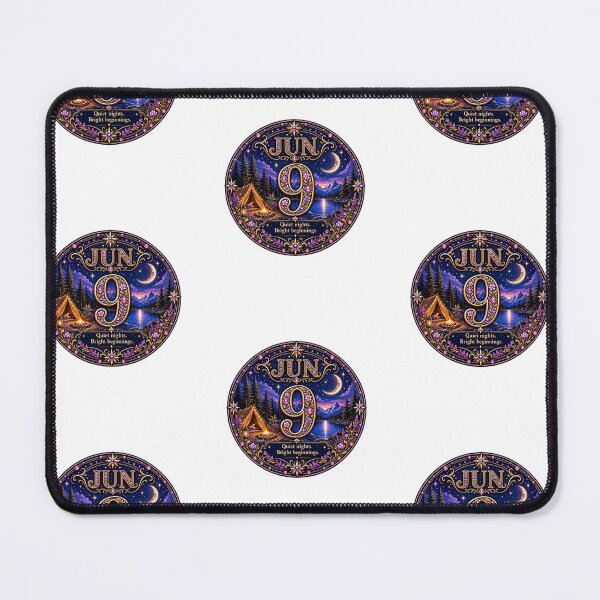 Item preview, June 9 Birthday Moonlit Camping Design | Celestial Night Gift designed and sold by LunaMoments.