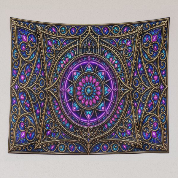 Item preview, Cyber Gothic Cathedral Rose Window Crest designed and sold by Breezes-of-Ida.