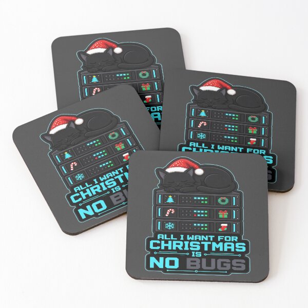 Item preview, All I Want For Christmas Is No Bugs Funny Coding Cat designed and sold by PozivoPlus.