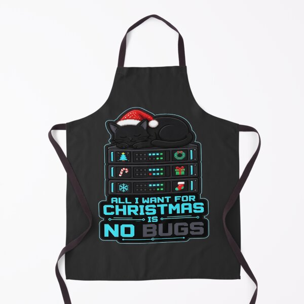 Item preview, All I Want For Christmas Is No Bugs Funny Coding Cat designed and sold by PozivoPlus.