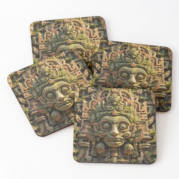 Item preview, Ancient Mayan Temple Guardian Stone Carving designed and sold by Curio Meridian.