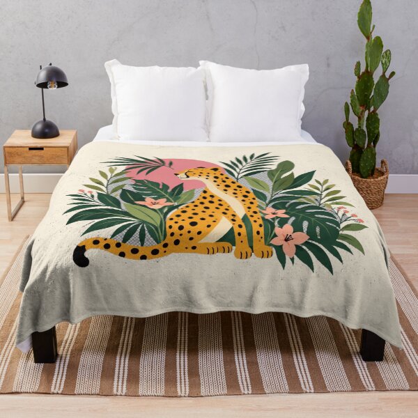 Item preview, Tropical Cheetah - Colorful Jungle Botanical Illustration  designed and sold by zibziby.