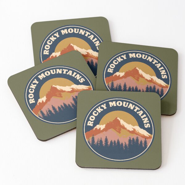 Item preview, Rocky Mountains Vintage Badge Retro Mountain Sunset Design designed and sold by peterdesigns.