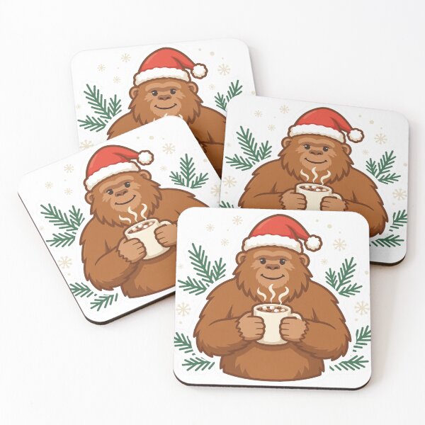 Item preview, Santa Sasquatch Christmas — Funny Bigfoot With Hot Cocoa Holiday Sticker designed and sold by andyclemans.